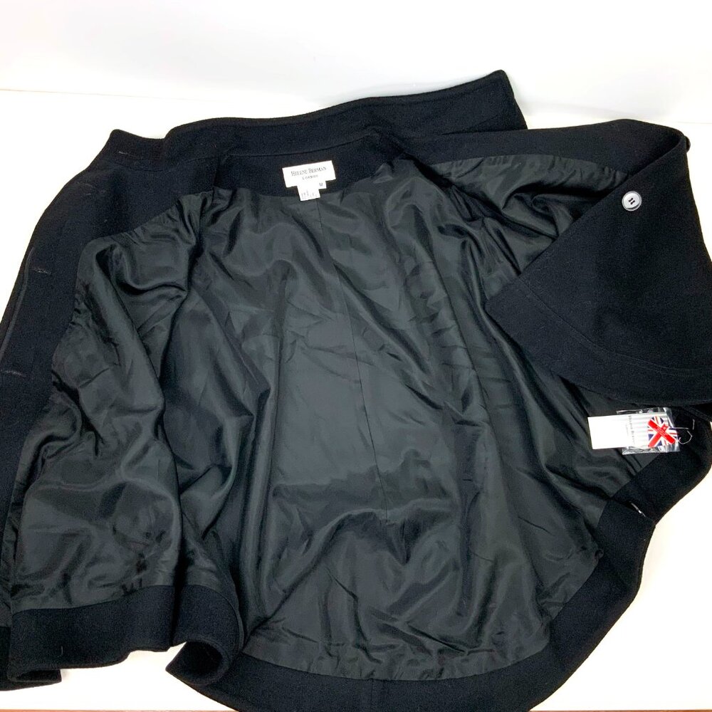 New Helene Berman London Black Wool Cashmere Poncho Cape Sz M - Picture 16 of 16